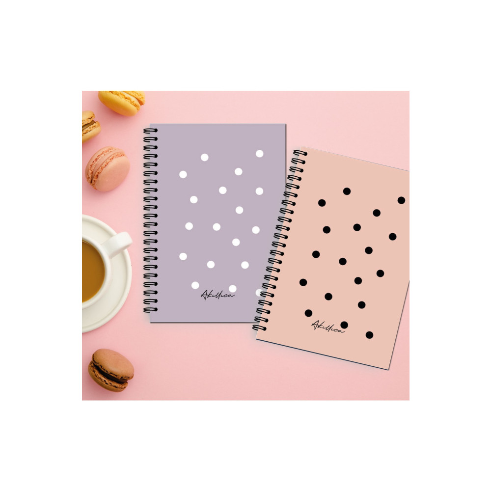 AKILLICA 2li Noktalı Defter Seti 13 X 20 Cm 56 Yaprak Karton Kapak Spiralli Defter Mor+pudra Bullet Journal Defter Fiyatı
