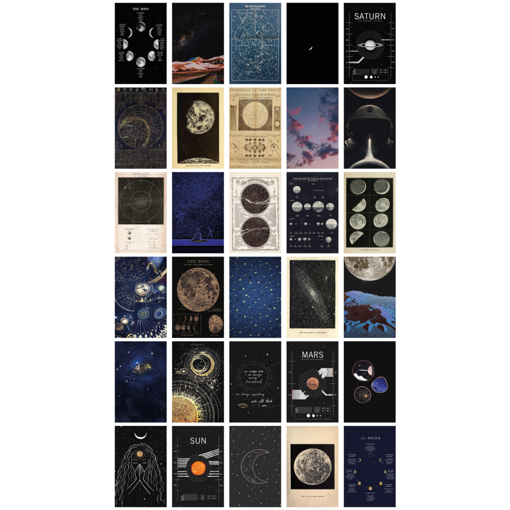 AKILLICA Cosmic 30lu Duvar Posteri Seti Oda Dekoru Cosmic Poster Seti Ev & Dekorasyon Aksesuarları Fiyatı