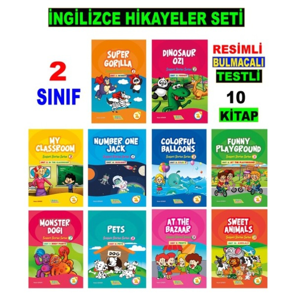 Akılyolu Publishing 2. Sınıf İngilizce Hikayeler Seti (10 Kitap) - Hasan Güneri Yabancı Dil Roman ve Öyküler Fiyatı