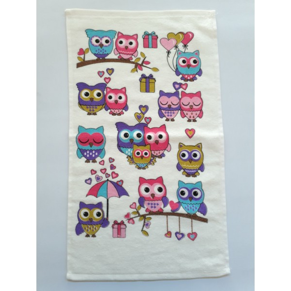 Akın Aksesuar Baykuş Desenli Mutfak El Havlusu Kurulama Havlusu 30 x 50 cm - Beyaz El / Yüz Havlusu Fiyatı