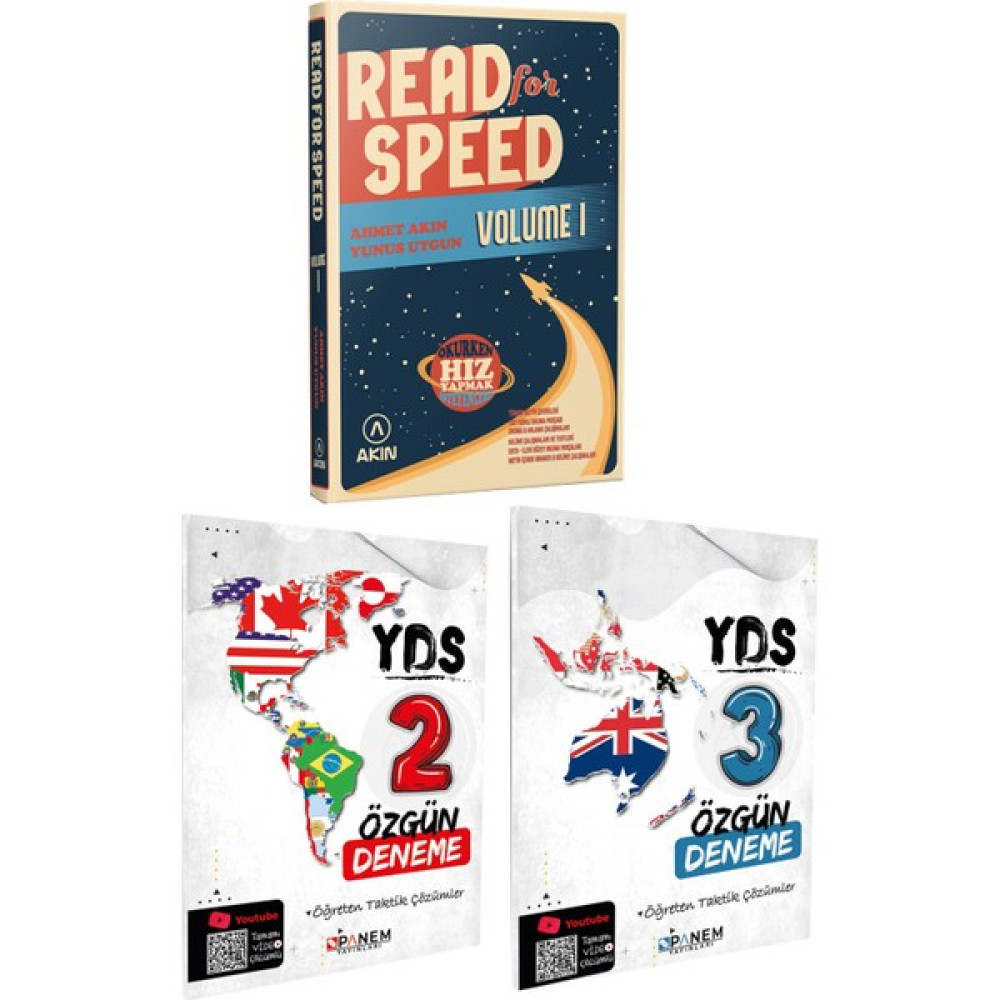 Akın Dil Eğitim Akın Dil 2023 Akın Dil Read For Speed 1+Panem Yds 2 Özgün Deneme+Panem Yds 3 Özgün Deneme YDS Fiyatı