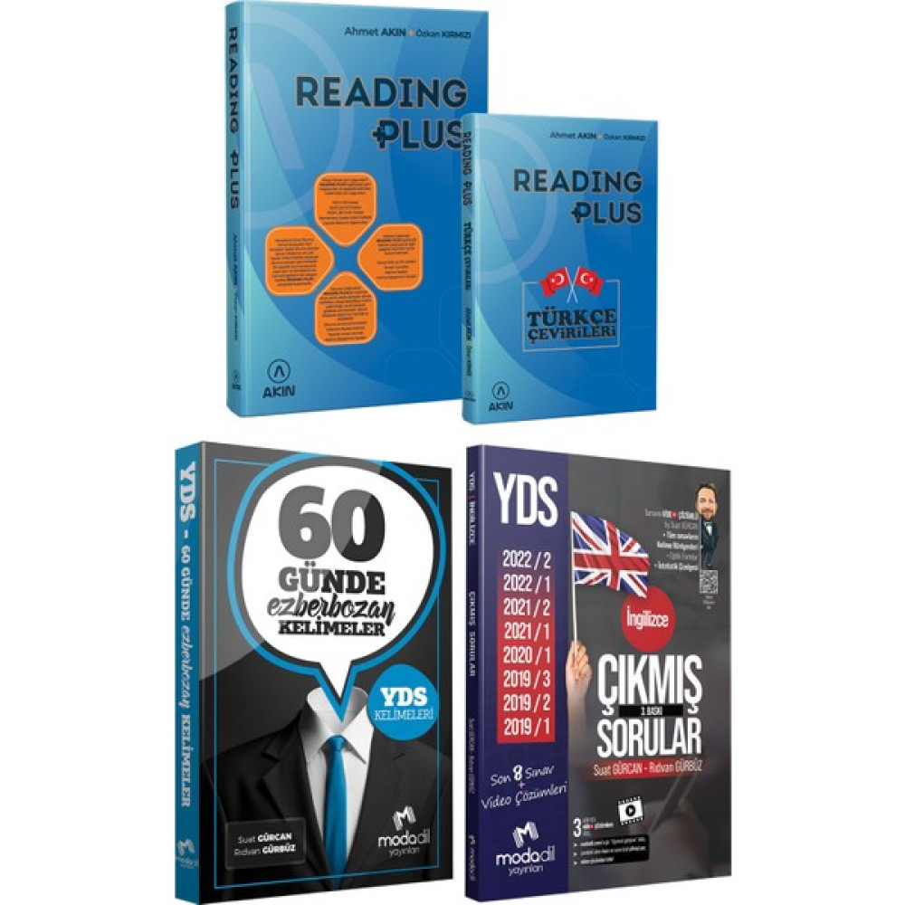 Akın Dil Eğitim Akın Dil 2023 Akın Dil Reading Plus+Modadil Yds 60 Günde Ezberbozan Kelimeler+Yds Ingilizce Çıkmış Sorular YDS Fiyatı