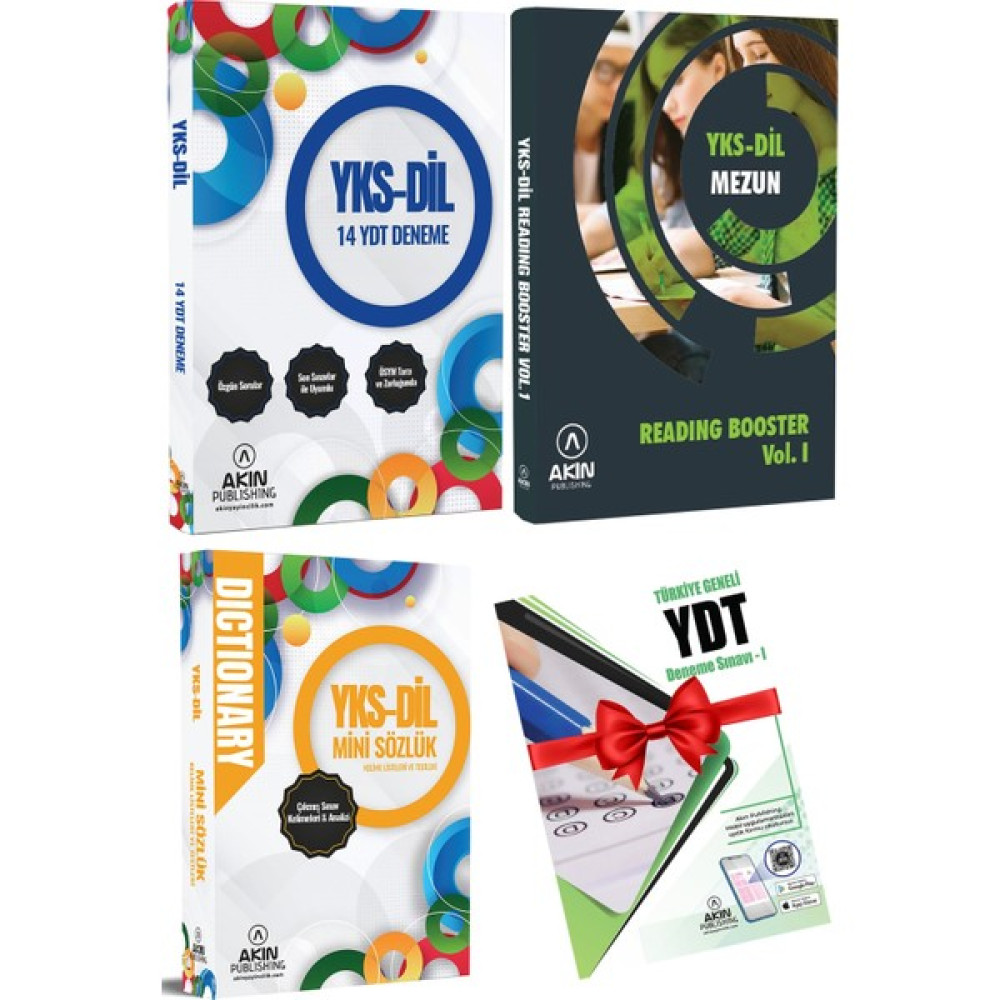 Akın Publishing Dil Yks-Dil 14 Ydt Deneme+Mini Sözlük+Reading Booster Vol.1+Türkiye Geneli Deneme ! YDS Fiyatı