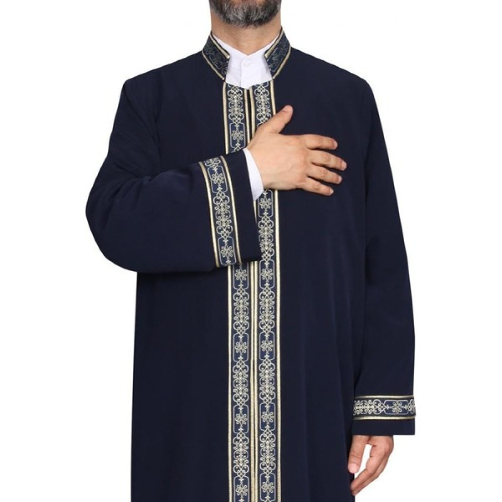 Akıncı Tekstil Imam Cübbesi Lacivert - Biyeli Lacivert Bordürlü Erkek Takım Elbise Fiyatı