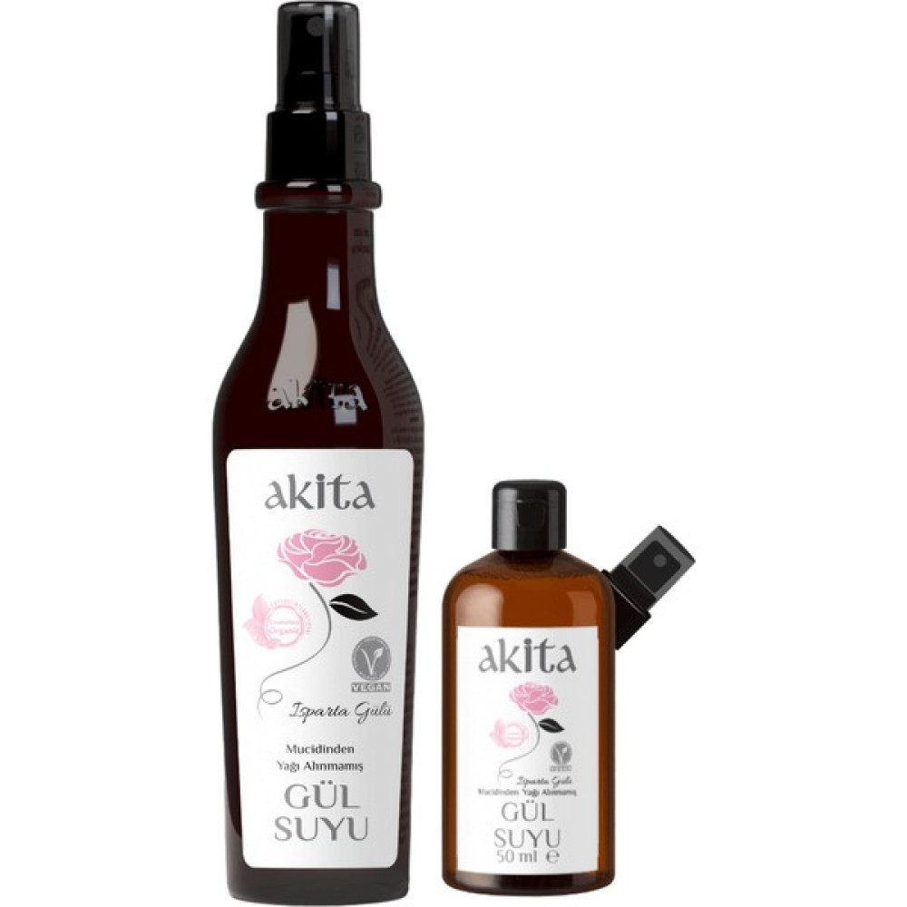 Akita % 100 Doğal Yağı Alınmamış Gül Suyu Seti 300mL Cilt Temizleme ve Peeling Fiyatı