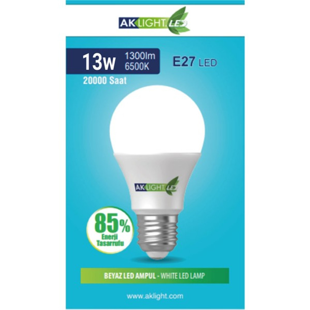 Aklight 13W Beyaz Işık E-27 LED Ampul 1300 Lm Led Aydınlatmalar Fiyatı