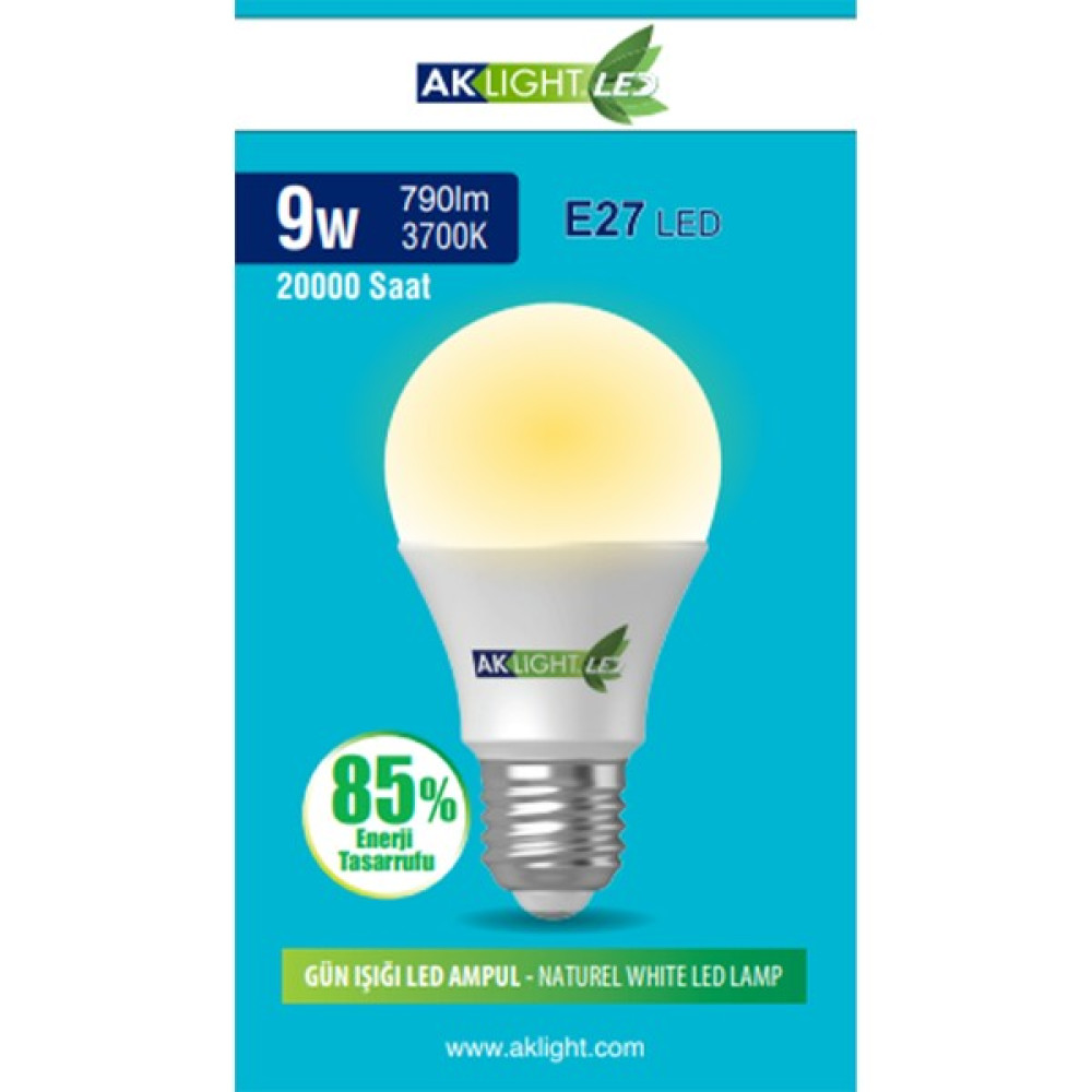 Aklight 9W Günışığı E-27 LED Ampul 790 Lm Led Aydınlatmalar Fiyatı