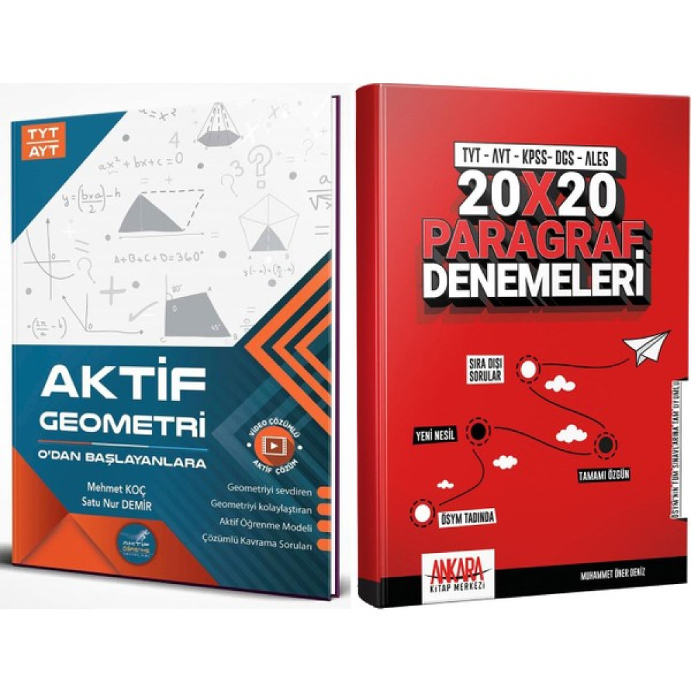 AKM Aktif TYT Ayt Geometri 0 Dan Başlayanlara ve Akm Paragraf Deneme Seti 2 Kitap Temel Yeterlilik Testi (TYT) Fiyatı