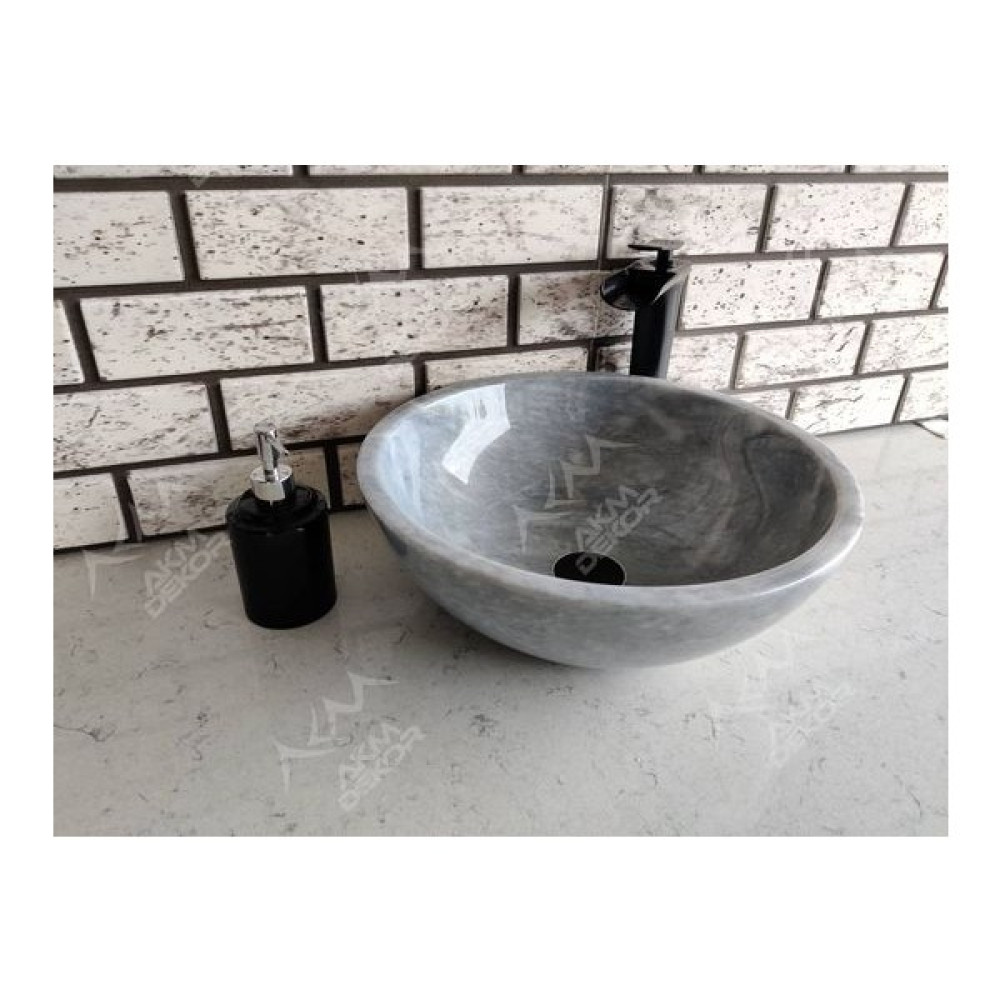 Akm Dekor Grey Çanak Mermer Lavabo - Gri Lavabo Fiyatı