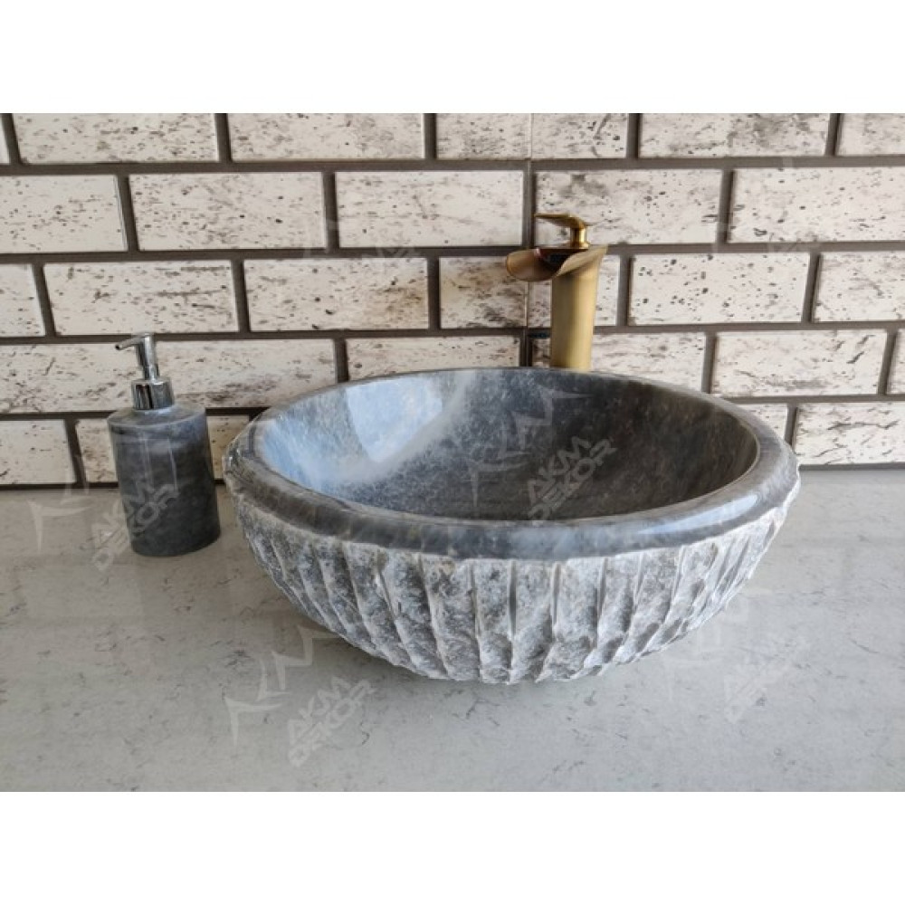 Akm Dekor Grey Patlatma Mermer Lavabo Lavabo Fiyatı