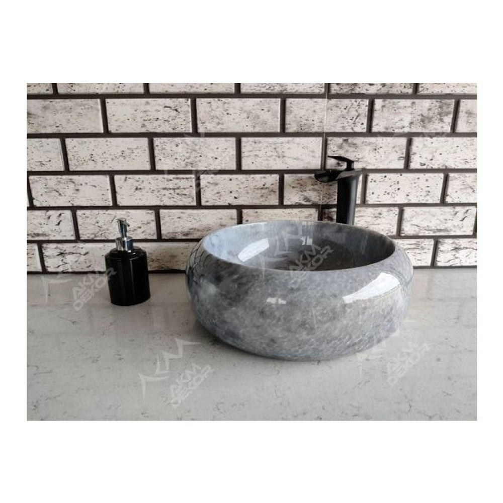 Akm Dekor Gri Teker Mermer Lavabo - MERMER ÇANAK LAVABO Lavabo Fiyatı