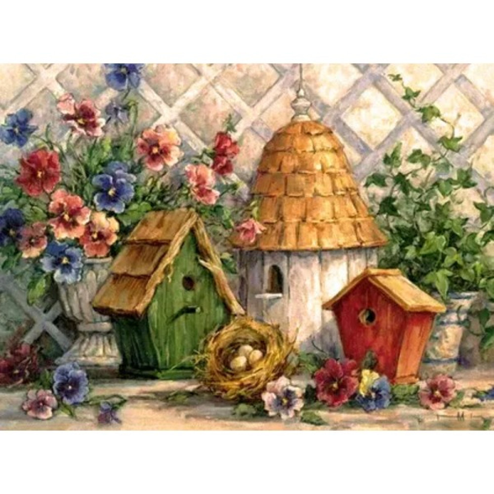 Akmer Sayılarla Elmas Boyama Hobi Seti - Kuş Yuvaları 30 x 40 cm Sanatsal Malzemeler Fiyatı