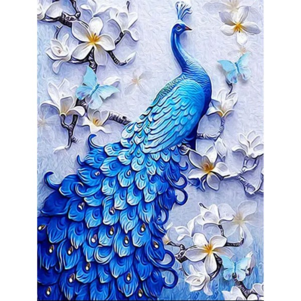 Akmer Sayılarla Elmas Boyama Hobi Seti - Mavi Tavuskuşu 30 x 40 cm Sanatsal Malzemeler Fiyatı