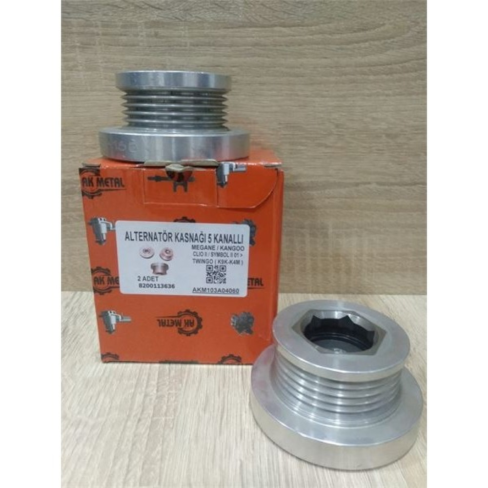 AKMETAL103A04060 - Alternatör Kasnağı 5 Kanal Clıo Kango Megane - Siyah Oto Boyaları Fiyatı