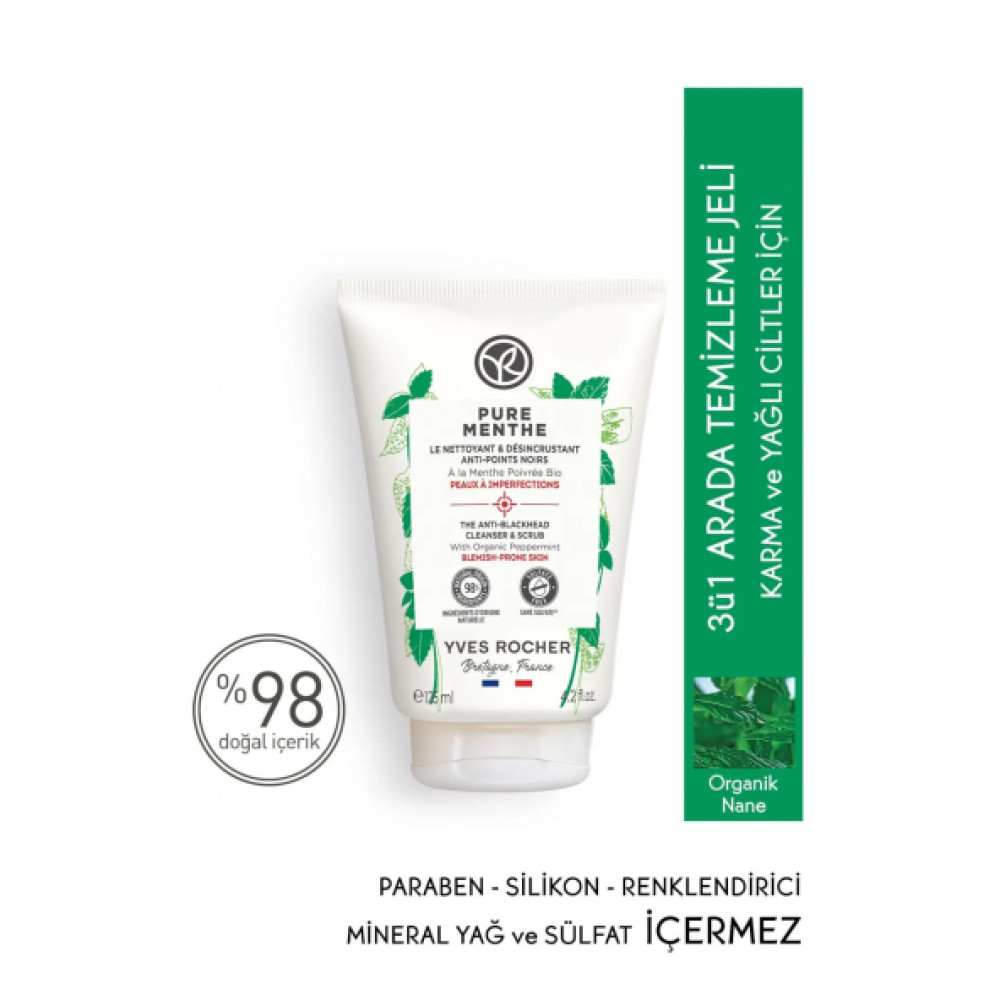Akneye Egilimli Ciltler Icin Pure Menthe Peeling Etkili Prebiyotik Yuz Yikama Jeli Cilt Temizleme ve Peeling Fiyatı