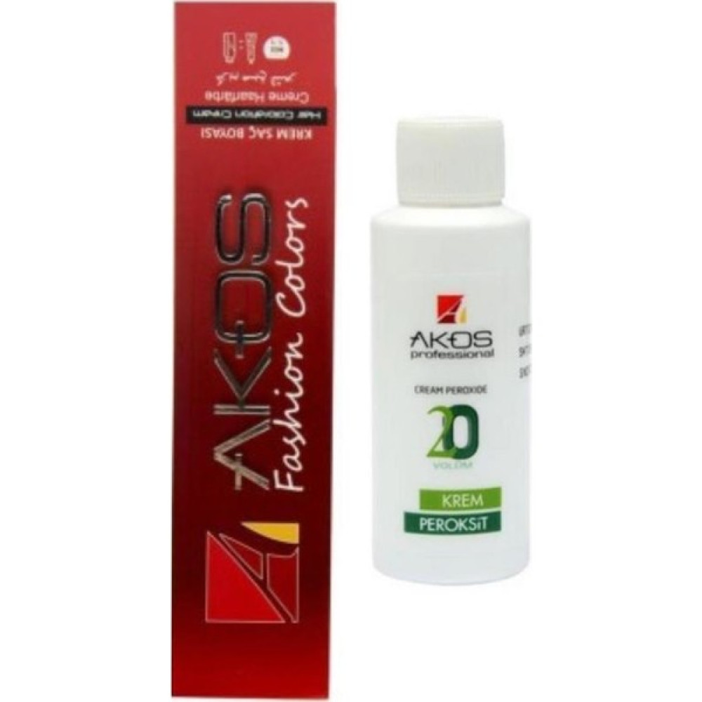 Akos Tüp Boya 60 Ml - 7.52 Çilek + Akos 20 Volüm Oksidan 60 Ml Saç Boyası Fiyatı