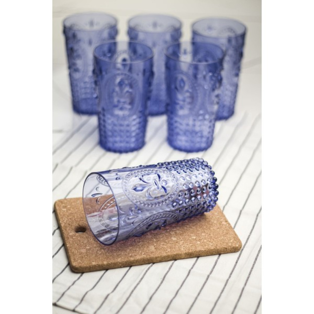 Akrilik Mavi 6'lı Uzun Bardak Su Meşrubat Bardağı 750 ml ( Büyük Boy Cam Değildir ) Fincan / Bardak / Kahve Takımı Fiyatı