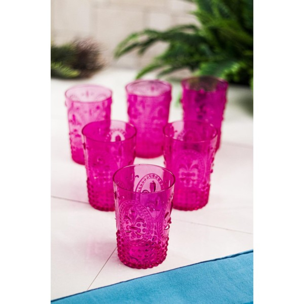 Akrilik Pembe 6'lı Kısa Bardak Su Meşrubat Kahve Yanı Bardağı 400 ml ( Cam Değildir ) Fincan / Bardak / Kahve Takımı Fiyatı