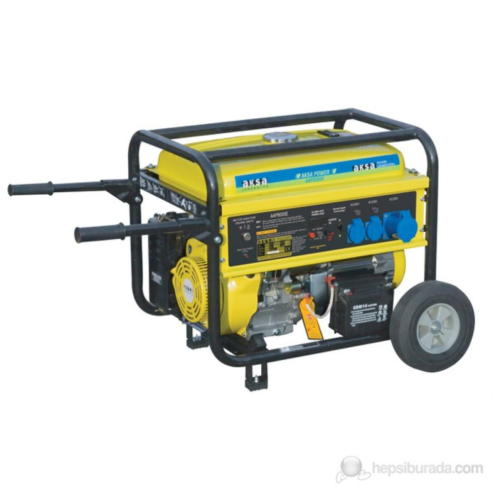 Aksa AAP-8000E Benzinli Monofaze Jeneratör 8kVA (4 Zamanlı Motor) Nalburiye & Hırdavat Fiyatı