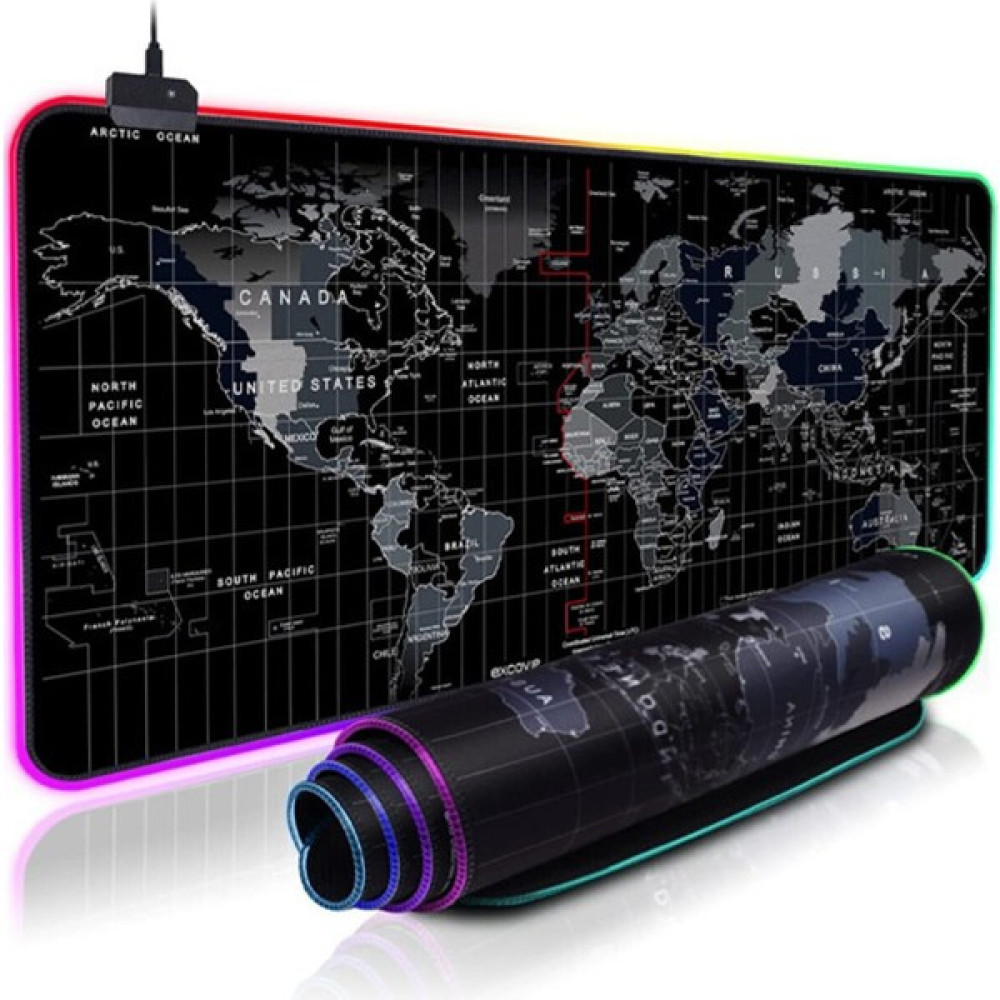 Aksesuarcı 80X30CM Büyük Boy Xxl Dünya Haritalı Mousepad Rgb LED Işıklı Gaming Gamer Oyuncu Mouse Pad ST0079094 Mouse Pad Fiyatı