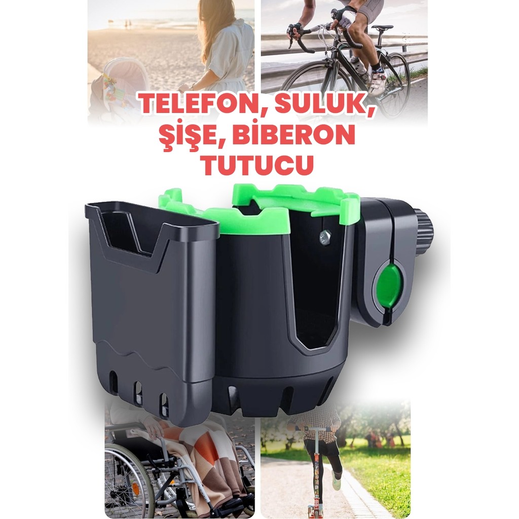 Aksesuarcı Bisiklet Telefon ve Bardak, Şişe, Suluk Tutucu, 360 Döner, Bebek Arabası ve Scooter Uyumlu Bebek Arabası ve Pusetler Fiyatı