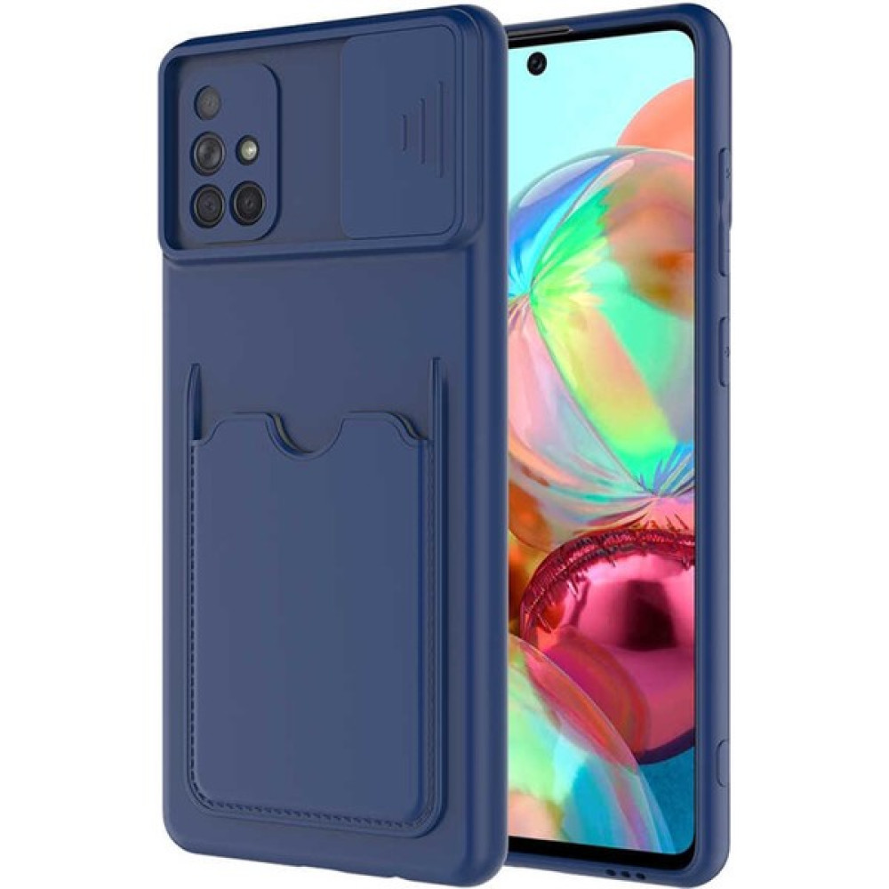 Aksesuarcim Samsung Galaxy A51 Kılıf Kartlıklı Lens Korumalı Silikon Kapak - Lacivert Cep Telefonu Kılıfı Fiyatı