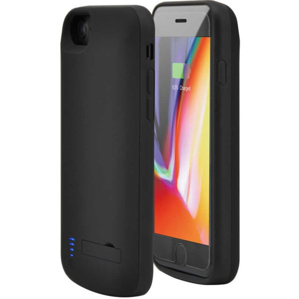 AKSESUARIZM Apple iPhone 8 Şarjlı Kılıf 5500 Mah Kamera Korumalı Standlı Taşınabilir Powerbank - Siyah Taşınabilir Şarj Cihazı - Powerbank Fiyatı