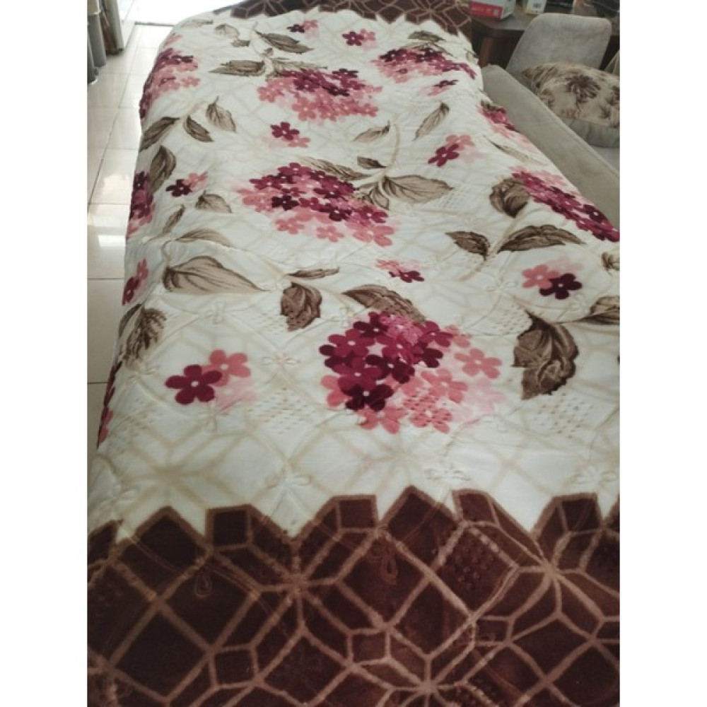 Aksu Çift Kişilik Battaniye - Krem - Kahverengi - 200 x 240 cm Battaniye Fiyatı