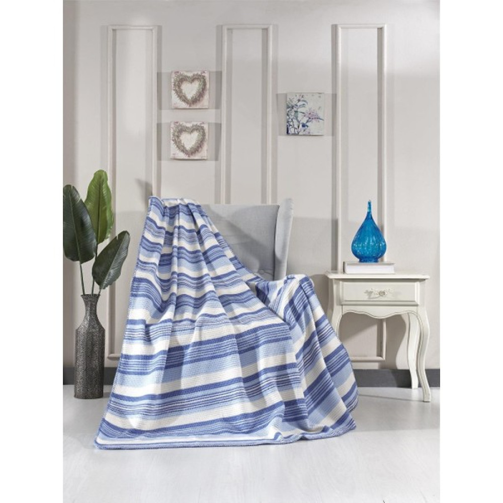 Aksu Fresh Pamuklu Çift Kişilik Battaniye 180X220 Mavi - 180 x 220 cm Battaniye Fiyatı