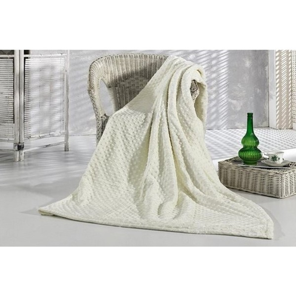 Aksu Ipeksoft Tomurcuk Çift Kişilik Battaniye - Beyaz - 200 x 220 cm Battaniye Fiyatı