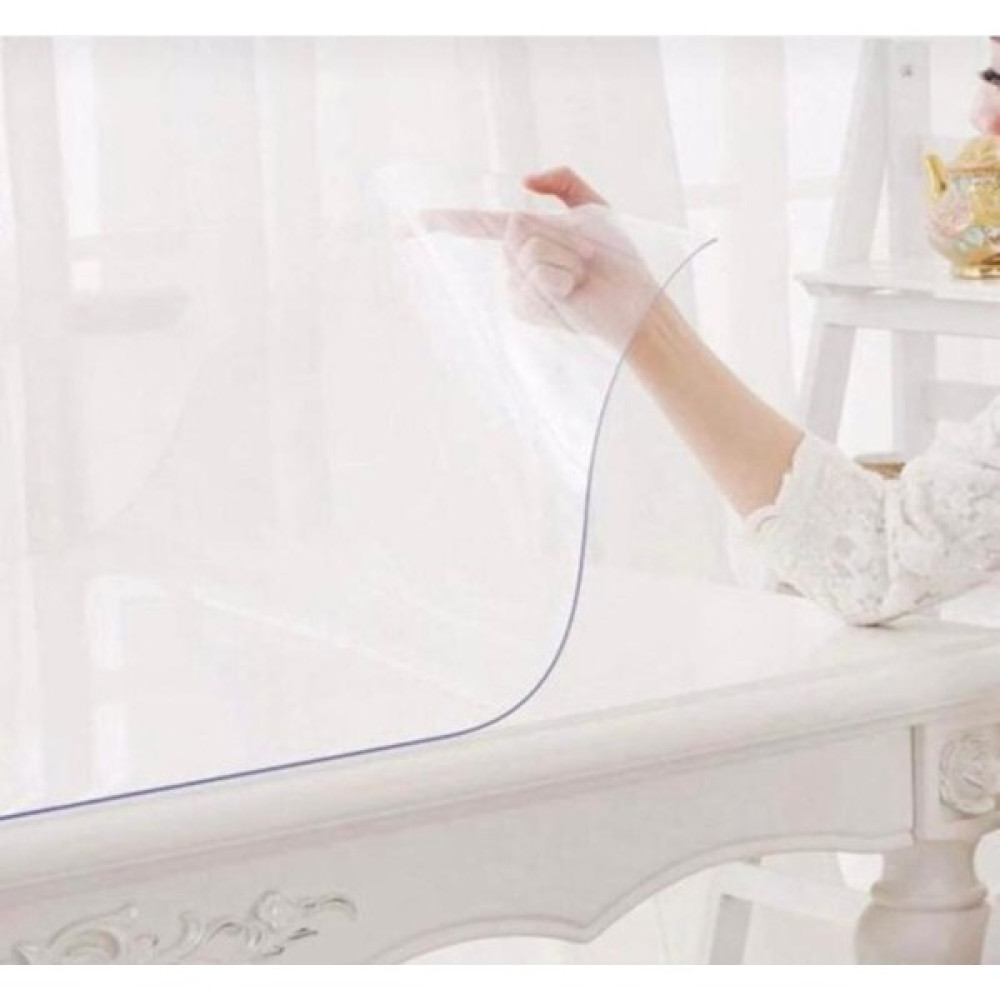 Aksu Mefruşat 1.5mm Şeffaf Kalın Mika Masa Örtüsü Pvc (EN:80CM) - 80 x 130 cm - Beyaz Masa Örtüsü Fiyatı