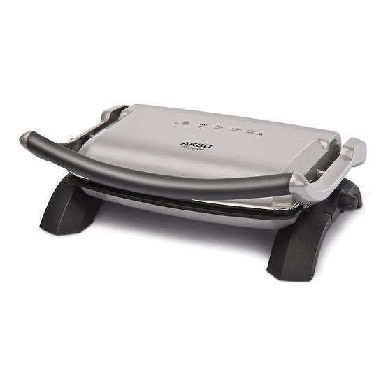 Aksu T28 1800 W 6 Adet Pişirme Kapasitesi Çift Taraflı Plakalı Izgara ve Tost Makinesi Gri