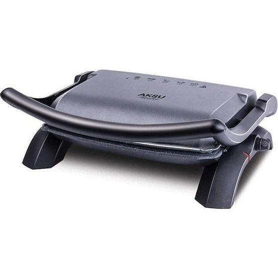Aksu T28 1800 W 6 Adet Pişirme Kapasitesi Çift Taraflı Plakalı Izgara ve Tost Makinesi Gri