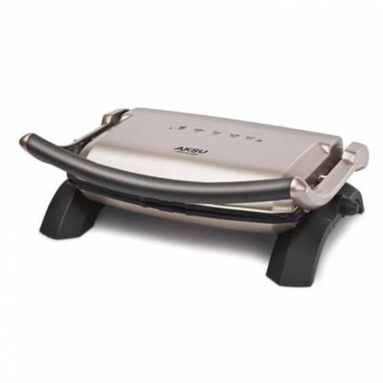 Aksu T28E 1800 W 6 Adet Pişirme Kapasitesi Granit Çıkarılabilir Plaka Izgara ve Tost Makinesi Gold-Rose Tost Makineleri Fiyatı