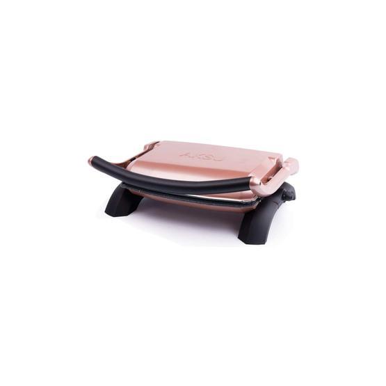 Aksu T28E 1800 W 6 Adet Pişirme Kapasitesi Granit Çıkarılabilir Plaka Izgara ve Tost Makinesi Gold-Rose