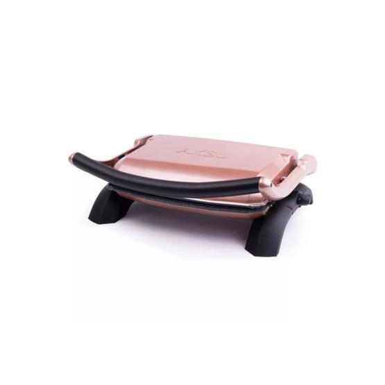 Aksu T28E 1800 W 6 Adet Pişirme Kapasitesi Granit Çıkarılabilir Plaka Izgara ve Tost Makinesi Gold-Rose