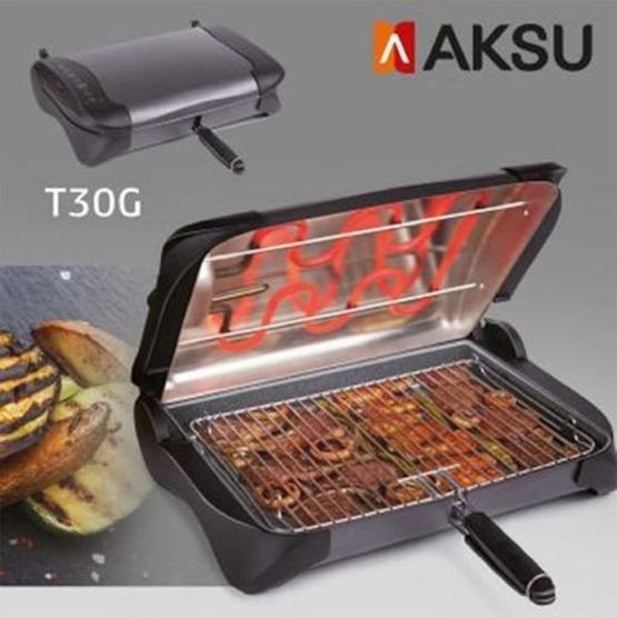Aksu T30G Şiş Fish Granit Elektirikli Izgara Makinesi