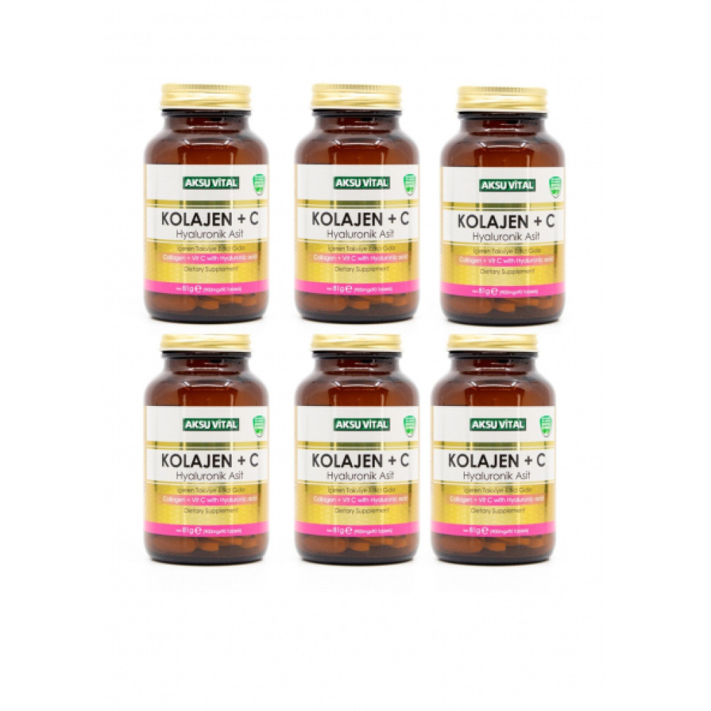 Aksu Vital Tıp 1 Collagen + Vitamin C & Hyaluronic Acid 60 Tablets X 6 Pieces Kişisel Bakım Gereçleri Fiyatı