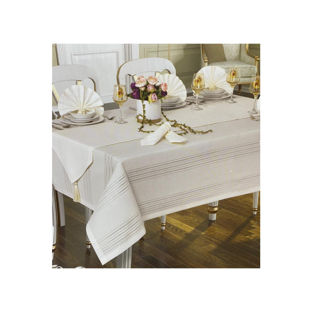 Aksuhome Yemek Masası Takımı 26 Parça 160 x 220 Beden Masa Örtüsü Fiyatı