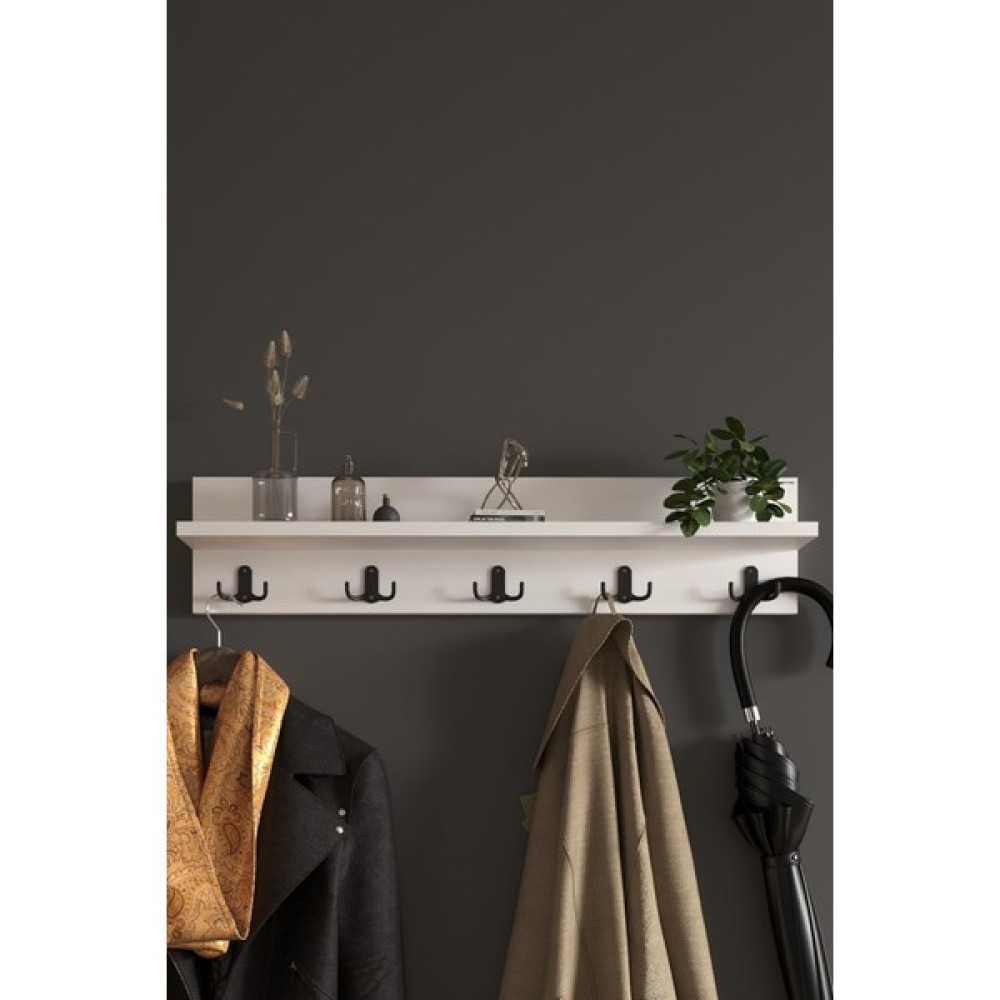 Akt Home AKTHOME Duvar Elbise Askılığı Portmanto 80 cm - Beyaz Eşya Saklama / Düzenleme Fiyatı