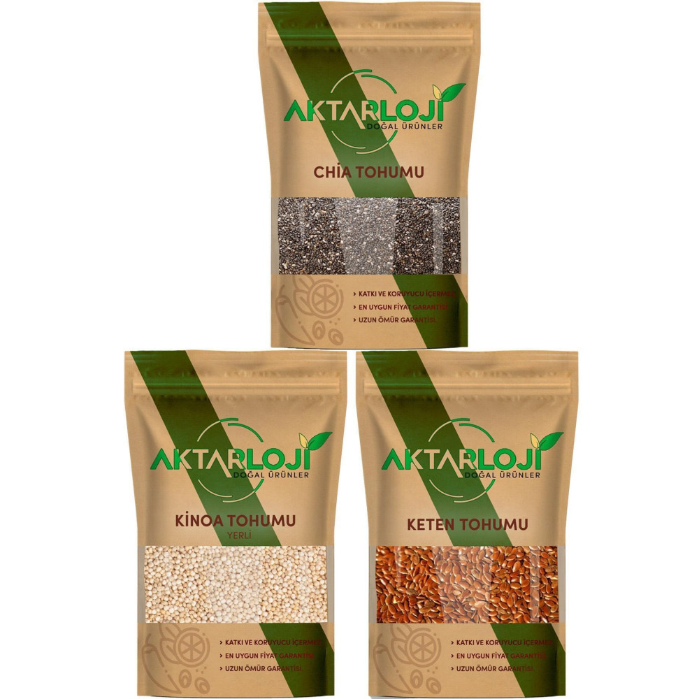 aktarloji 100 gr Chia + 100 gr Kinoa + 100 gr Keten Tohumu Temel Gıda Fiyatı