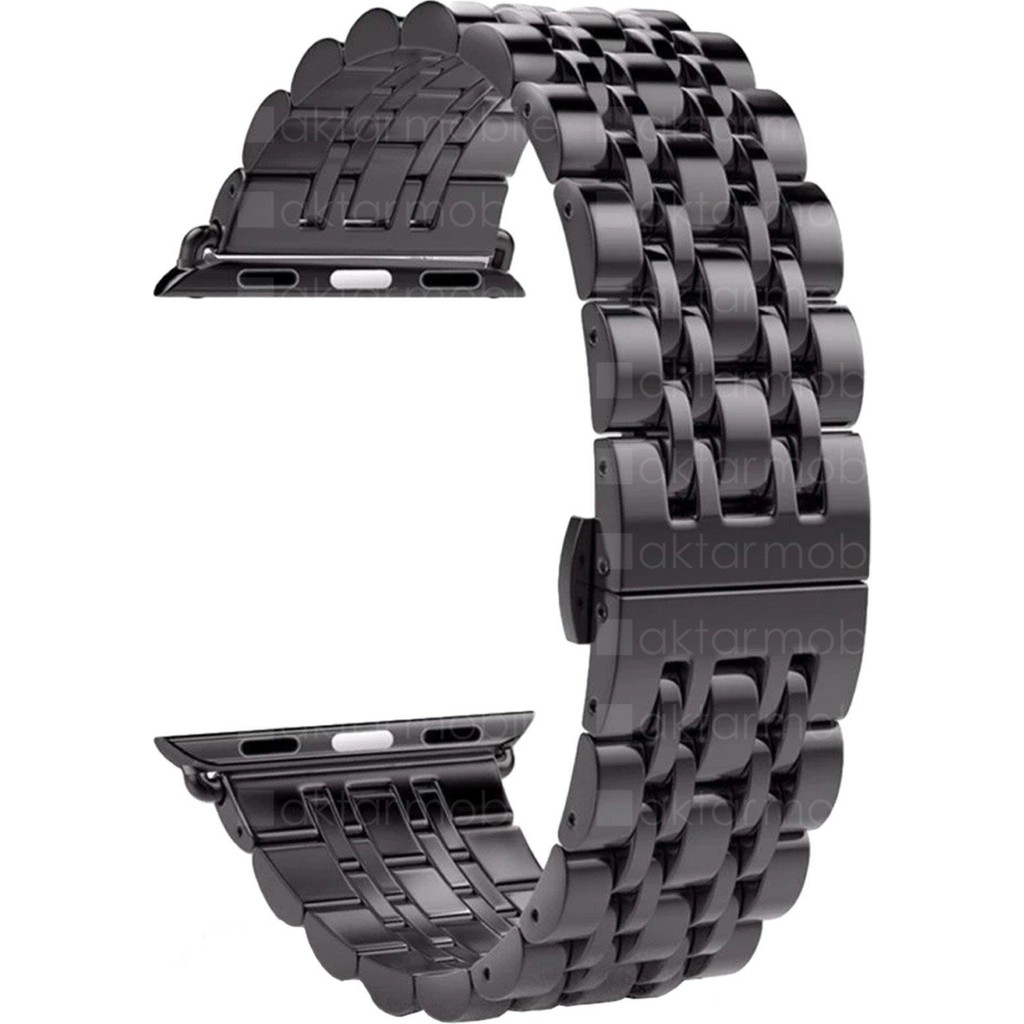 AktarMobile Apple Watch 10 / 11 42 mm Uyumlu Metal Kordon Premium Paslanmaz Çelik Kayış - Siyah Akıllı Saat Aksesuarı Fiyatı