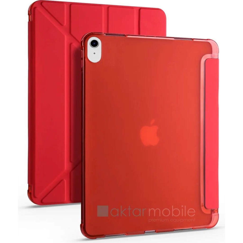 AktarMobile iPad 10. Nesil 2022 10.9" Uyumlu Kılıf Kalem Bölmeli Standlı Akıllı Uyku Modlu Kapaklı Tablet Kılıfı - Kırmızı - iPad 10 - 11 (A16) Tablet Kılıfı Fiyatı