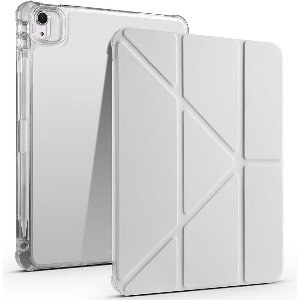 AktarMobile iPad Air 11 M2/M3/M4 2024/2025/2026 uyumlu Kılıf Kalem Bölmeli Kapaklı Trifold Standlı Akıllı Uyku Modu - Gri - iPad Air 11 M2/M3 Tablet Kılıfı Fiyatı