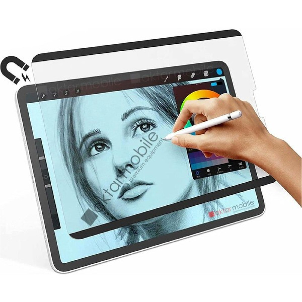 AktarMobile iPad Air 5. Nesil 2022 10.9 M1 Uyumlu Mıknatıslı Paper Like Ekran Koruyucu Yıkanabilir Çıkarılabilir - Şeffaf Tablet Aksesuarı Fiyatı