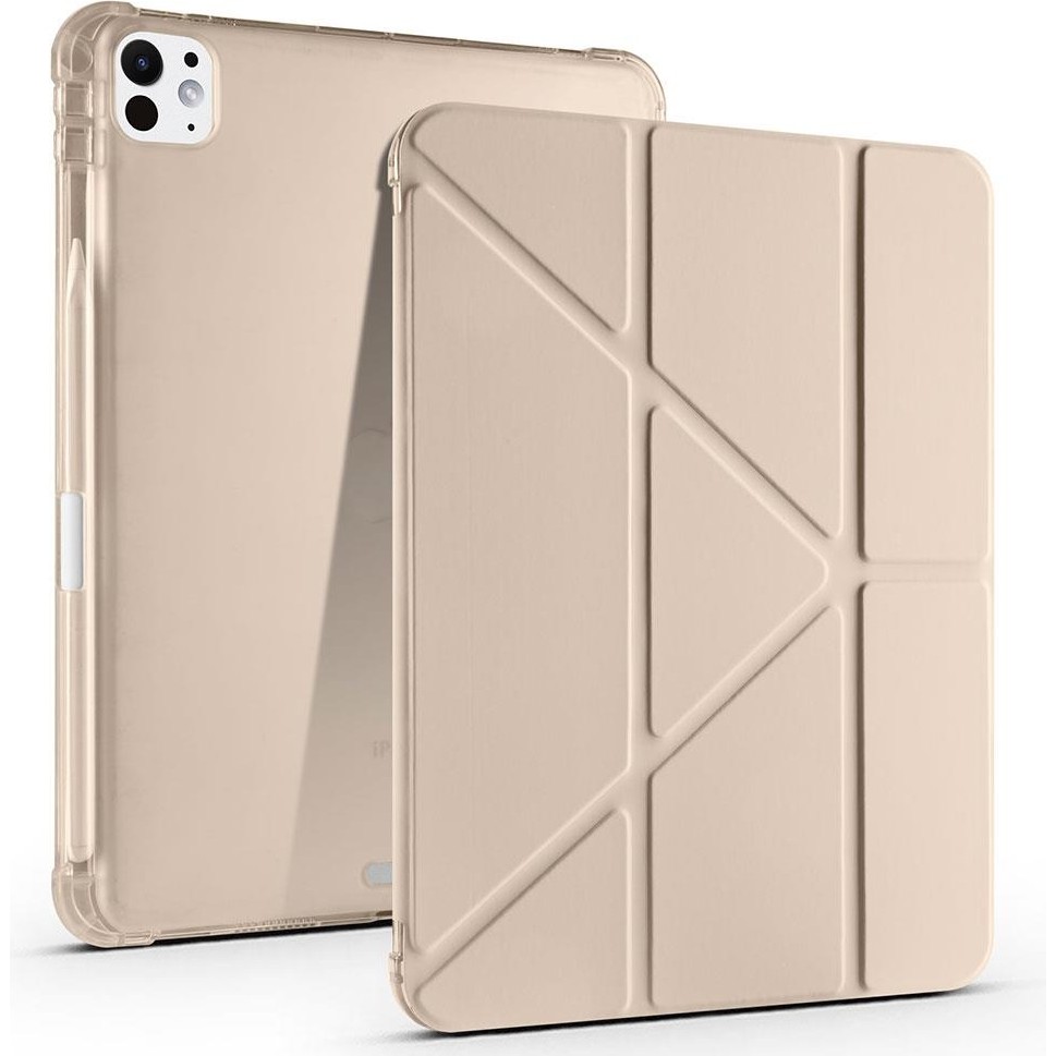 AktarMobile iPad Pro 11 M4 2024 Uyumlu Kapaklı Kılıf Kalem Bölmeli Tri Fold Standlı Uyku Modlu Akıllı Kapak - Gold Tablet Kılıfı Fiyatı
