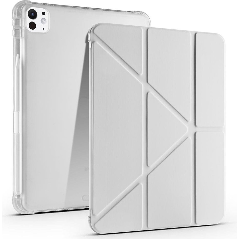 AktarMobile iPad Pro 11 M4 2024 Uyumlu Kapaklı Kılıf Kalem Bölmeli Tri Fold Standlı Uyku Modlu Akıllı Kapak - Gri Tablet Kılıfı Fiyatı
