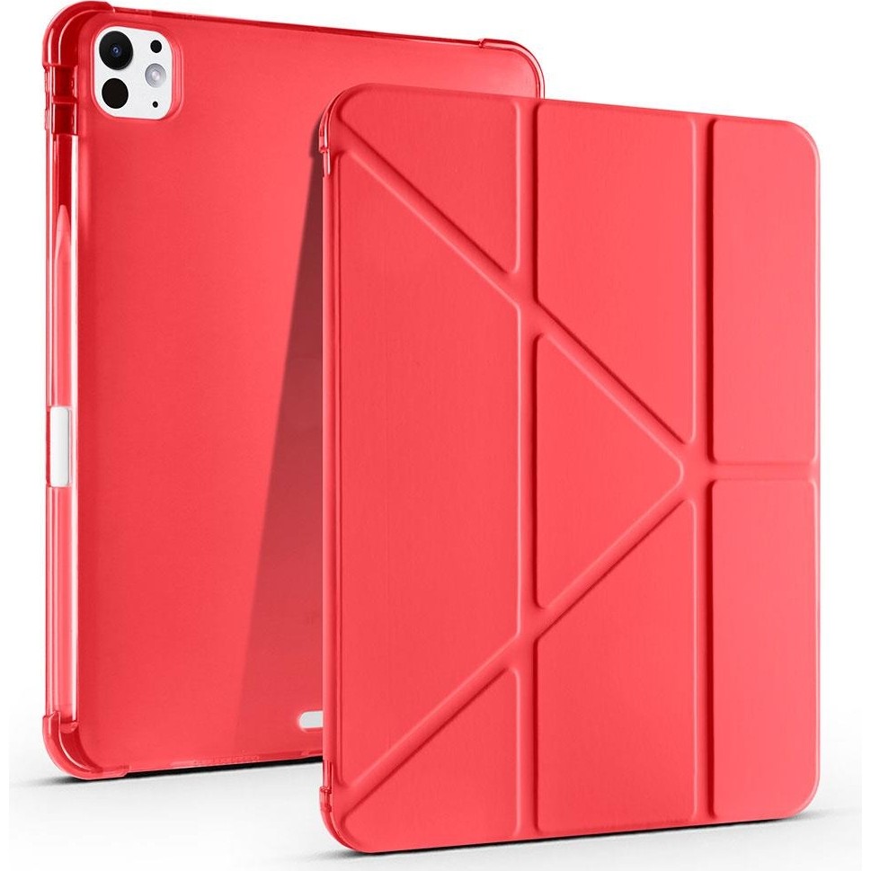 AktarMobile iPad Pro 11 M4 2024 Uyumlu Kapaklı Kılıf Kalem Bölmeli Tri Fold Standlı Uyku Modlu Akıllı Kapak - Kırmızı Tablet Kılıfı Fiyatı