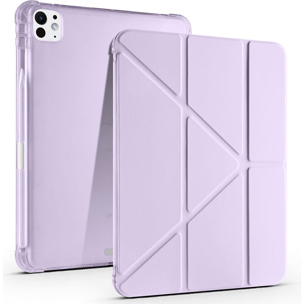 AktarMobile iPad Pro 11 M4 2024 Uyumlu Kapaklı Kılıf Kalem Bölmeli Tri Fold Standlı Uyku Modlu Akıllı Kapak - Lila Tablet Kılıfı Fiyatı