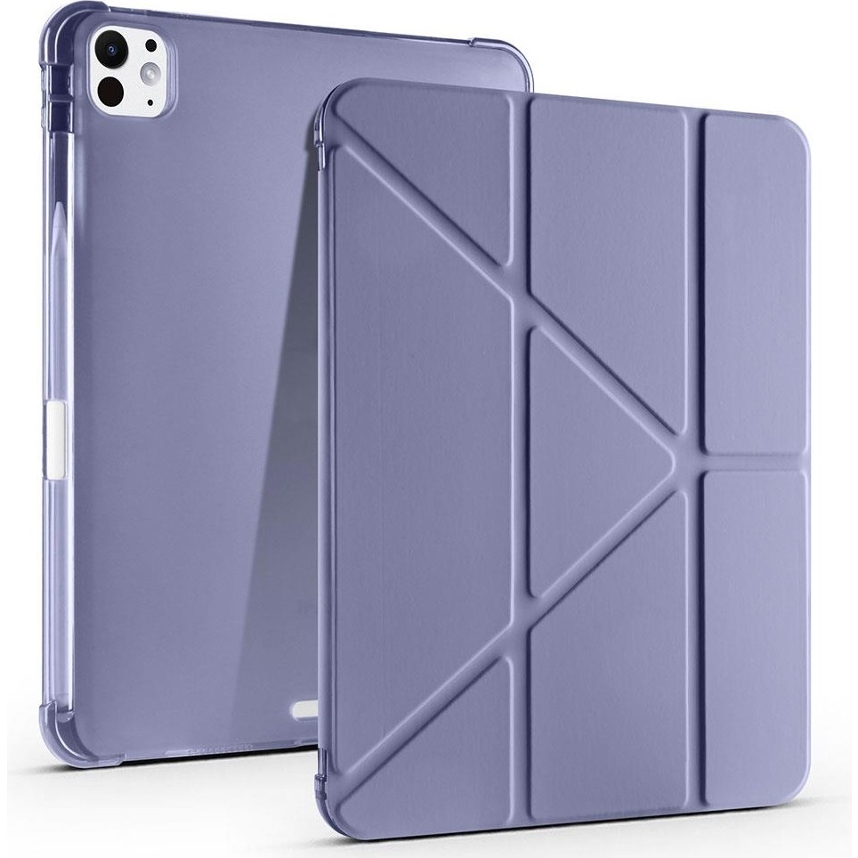 AktarMobile iPad Pro 11 M4 2024 Uyumlu Kapaklı Kılıf Kalem Bölmeli Tri Fold Standlı Uyku Modlu Akıllı Kapak - Mor Tablet Kılıfı Fiyatı